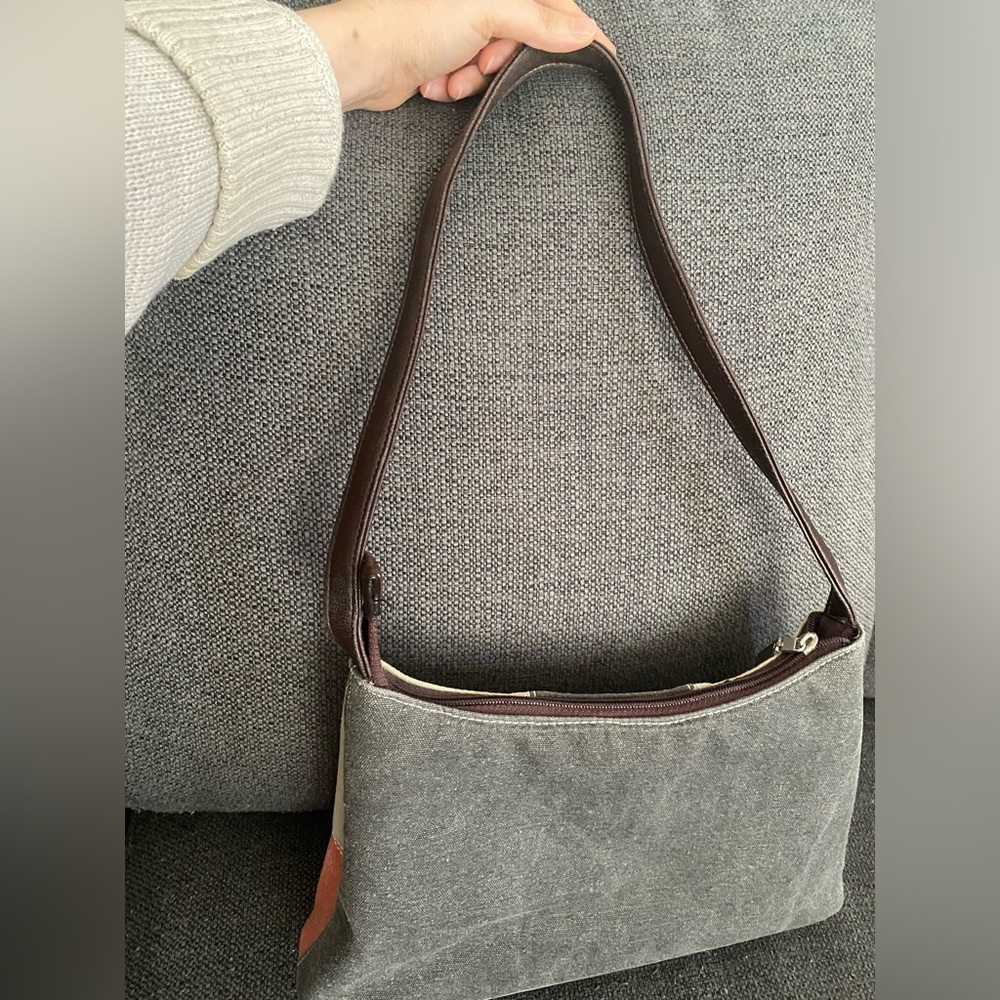 Colorblock Canvas Shoulder Bag - Picture 4 of 6